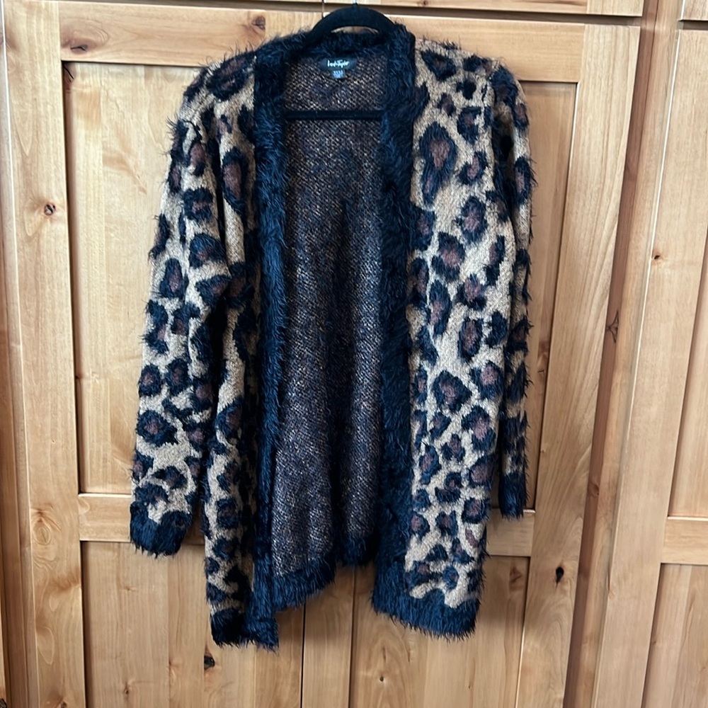 Furry. Leopard print lord and Taylor sweater